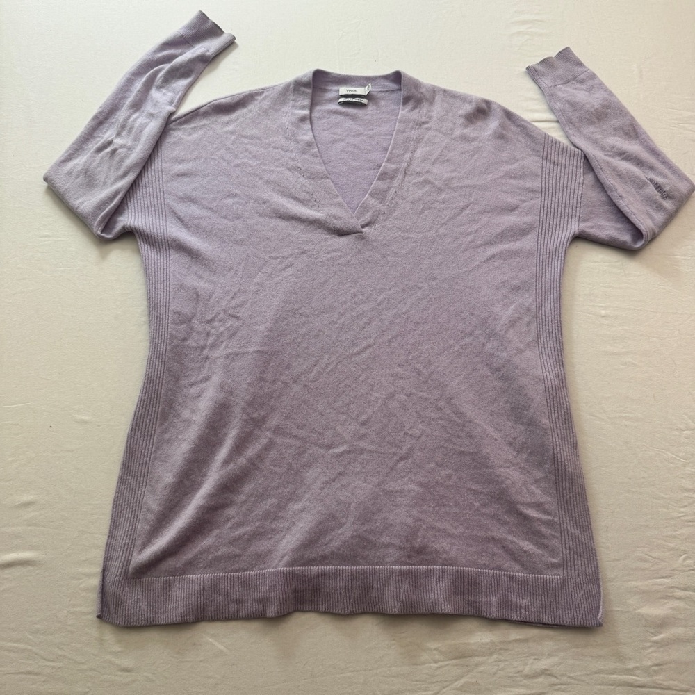 Vince Lilac V-Neck Cashmere Women's Sweater